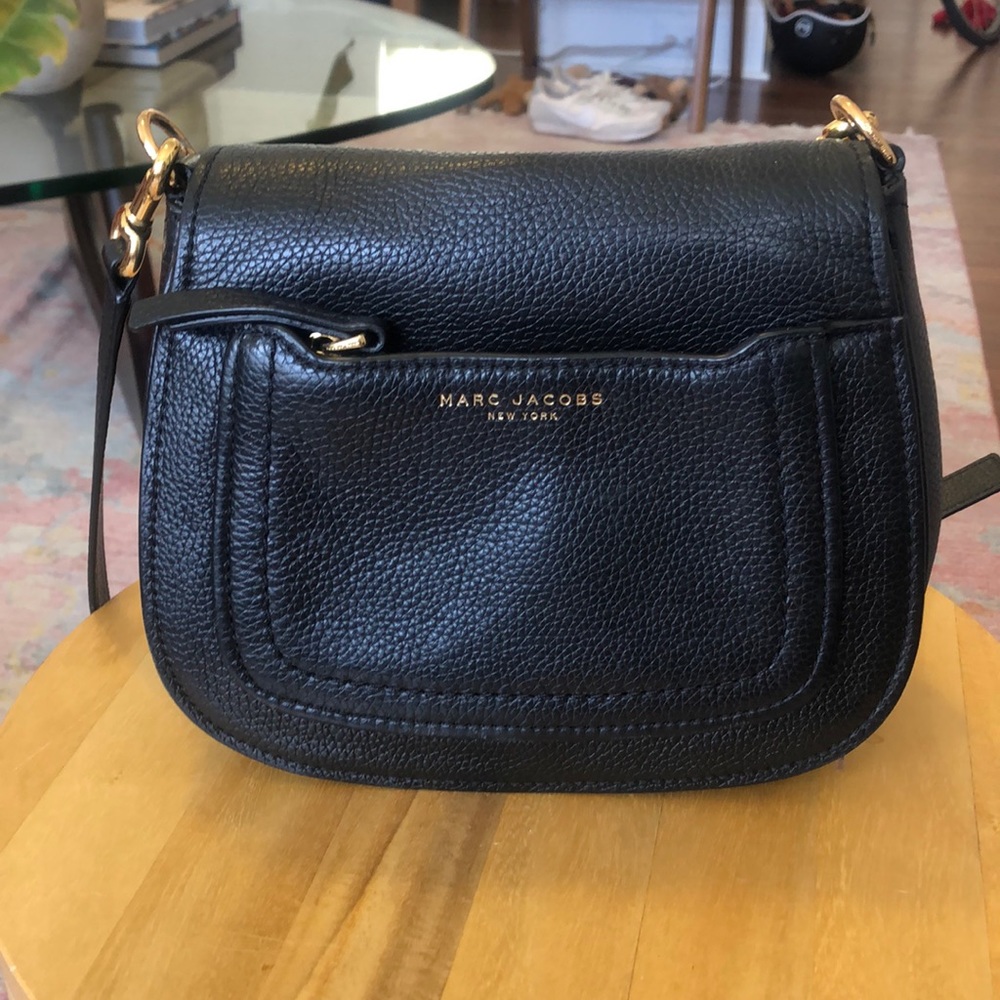Marc Jacobs black leather saddle bag